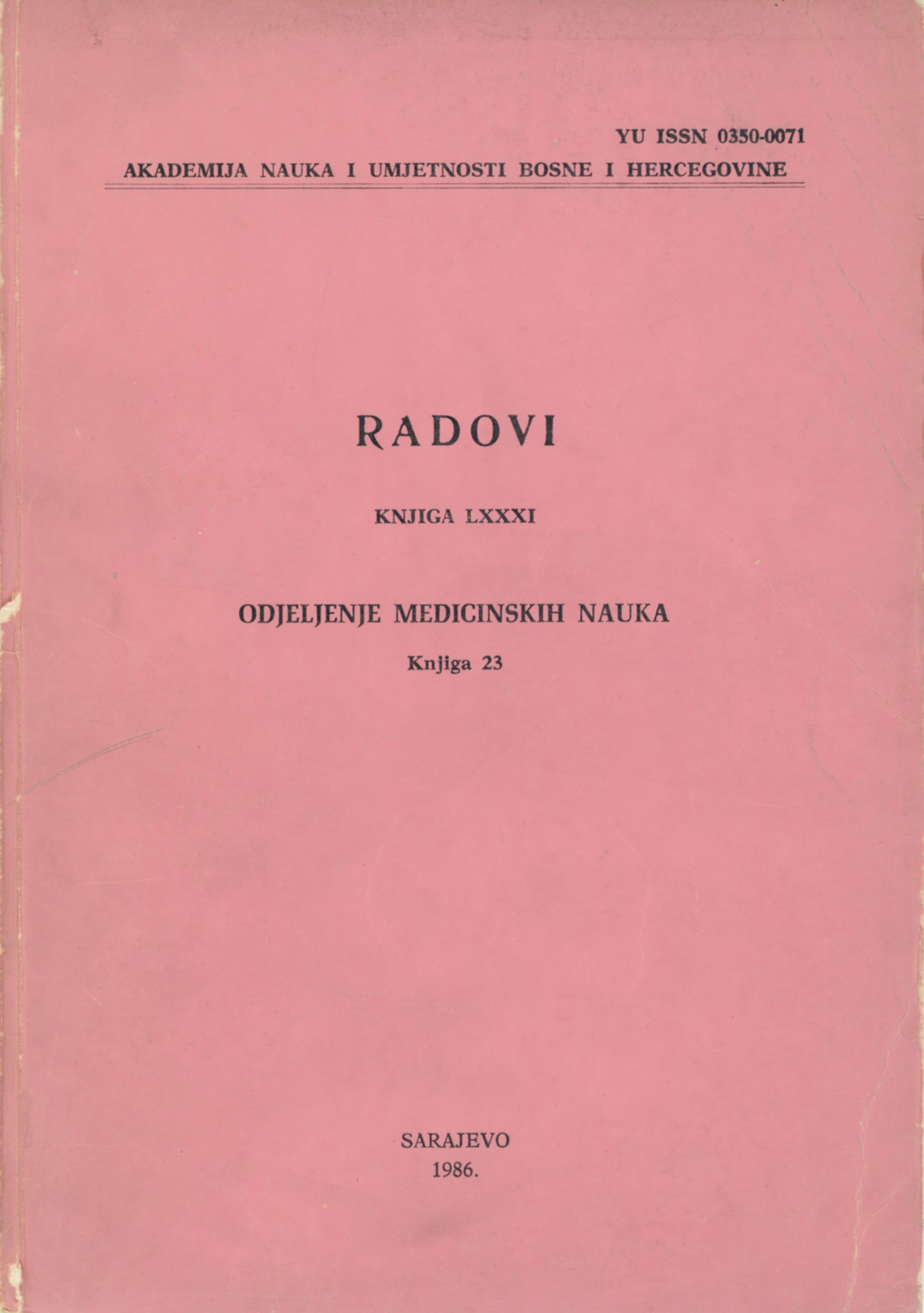 					View Vol. 23 (1986): Radovi
				